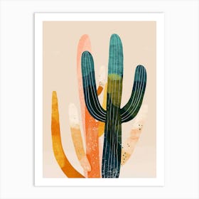 Notocactus Cactus Minimalist Abstract Illustration 4 Art Print