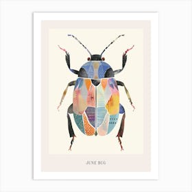 Colourful Insect Illustration June Bug 16 Poster Art Print