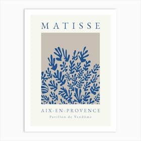 Minimalist Blue Matisse Print 2 Art Print