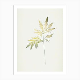 Meadowsweet Leaf Minimalist Watercolour Art Print