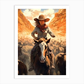 Cowgirl Adventure Poster 1 Art Print
