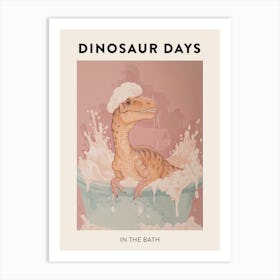 In The Bath Dinosaur Poster Art Print