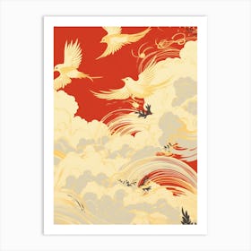 Doves In The Sky Art Print