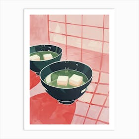 Pink Breakfast Food Miso Soup 1 Art Print