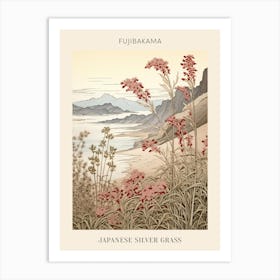 Fujibakama Japanese Silver Grass 2 Japanese Botanical Illustration Poster Art Print