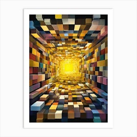 Abstract Cubes Art Print