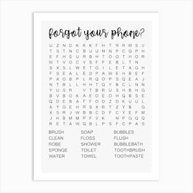 Forget Your Phone Word Search Art Print