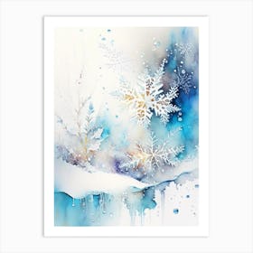 Water, Snowflakes, Storybook Watercolours 4 Art Print