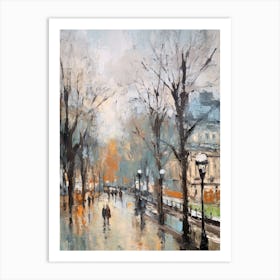 Winter City Park Painting Luxembourg Gardens Paris 4 Art Print