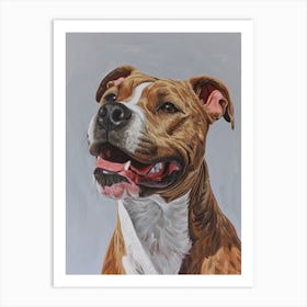 Staffordshire Bull Terrier Acrylic Painting 1 Art Print