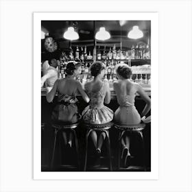 Women Drinking Cocktails 1950s Photo Art Print