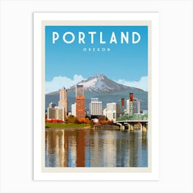 Portland Oregon Travel Poster Art Print