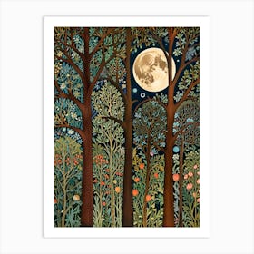 William Morris Moonlight In The Woods 28 Art Print