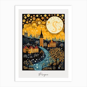 Poster Of Prague, Illustration In The Style Of Pop Art 2 Art Print