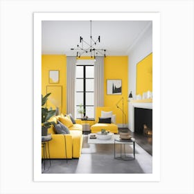 Yellow Living Room Art Print