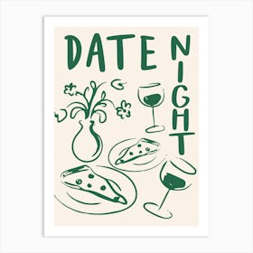 Date Night Dinner Table Art Print