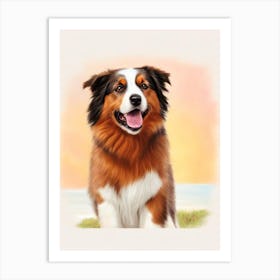 Australian Shepherd Illustration Dog Art Print