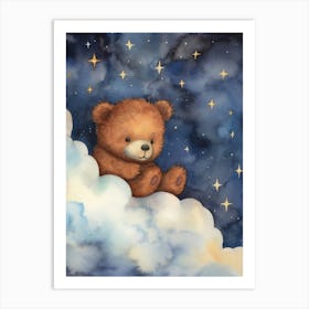 Baby Bear 2 Sleeping In The Clouds Art Print