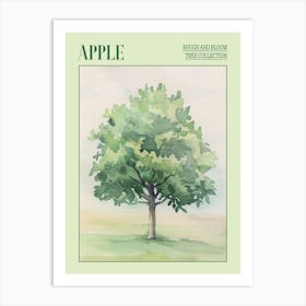 Apple Tree Atmospheric Watercolour Painting 1 Poster Art Print