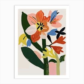 Painted Florals Amaryllis 4 Art Print