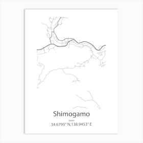 Shimogamo,Japan Minimalist Map Poster