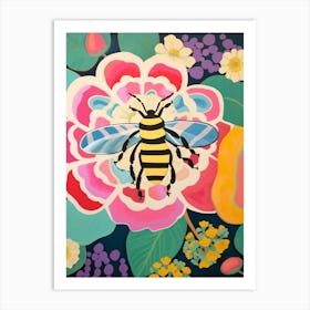 Maximalist Animal Painting Honey Bee 2 Art Print