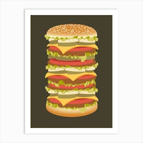 Hamburger Retro Art Art Print