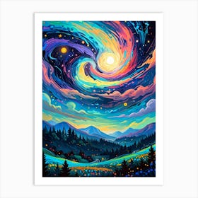 Galaxy Painting 6 Art Print