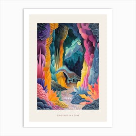 Dinosaur In The Colourful Cave Painting 2 Poster Art Print