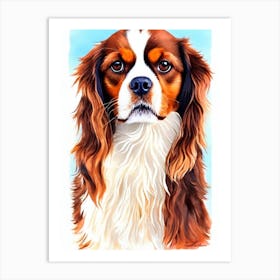 Cavalier King Charles Spaniel 2 Watercolour Dog Art Print