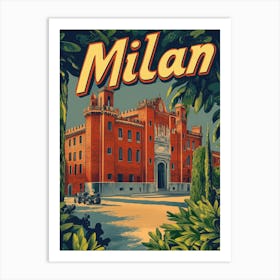 Aihrgdesign A Retro Travel Poster For Milan 5 Art Print