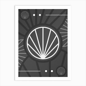 Abstract Geometric Glyph Array in White and Gray n.0087 Art Print