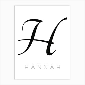 Hannah Typography Name Initial Word Art Print