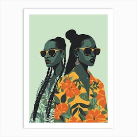 Two African Women In Sunglasses 4 Art Print