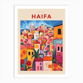 Haifa Israel Fauvist Travel Poster Art Print