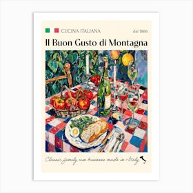 Il Buon Gusto Di Montagna Trattoria Italian Poster Food Kitchen Art Print