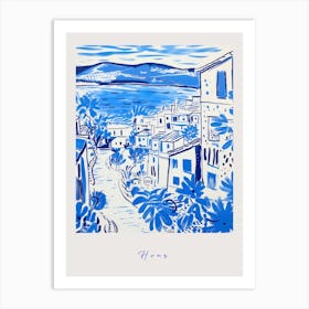 Hvar Croatia 3 Mediterranean Blue Drawing Poster Art Print