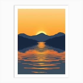 Sunset In The Mountains 65 Art Print