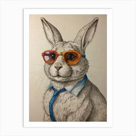 Rabbit In Sunglasses Art Print