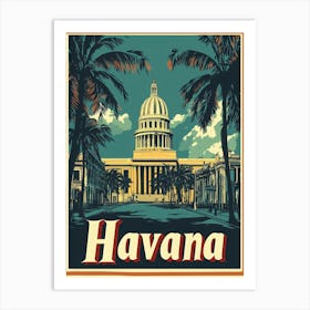 Aihrgdesign A Retro Travel Poster For Havana Featuring The Gr 9ecc3dfb 981d 4e58 Abd4 A2b1832c3a68 2 Art Print