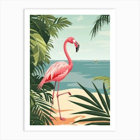 Greater Flamingo East Africa Kenya Tropical Illustration 1 Art Print