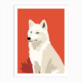 Arctic Fox Simple Illustration 4 Art Print