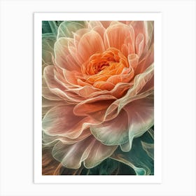 Peach Rose Art Print