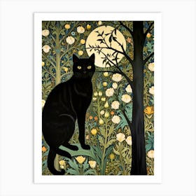 William Morris Black Cat In The Forest 16 Art Print