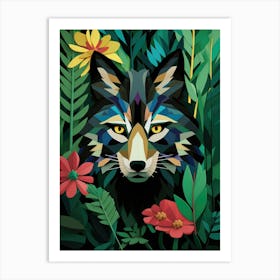 Wolf In The Jungle 1 Art Print