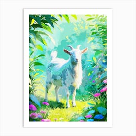 Goat In Garden Nature Art Print