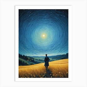 A Man Stands In The Wilderness Vincent Van Gogh Painting (14) Art Print