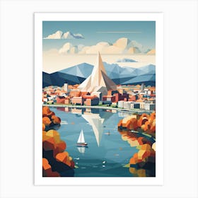 Oslo, Norway, Geometric Illustration 2 Art Print