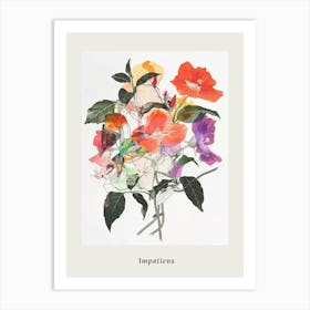 Impatiens 1 Collage Flower Bouquet Poster Art Print