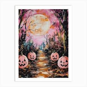 Pumpkins In The Woods 2 Art Print